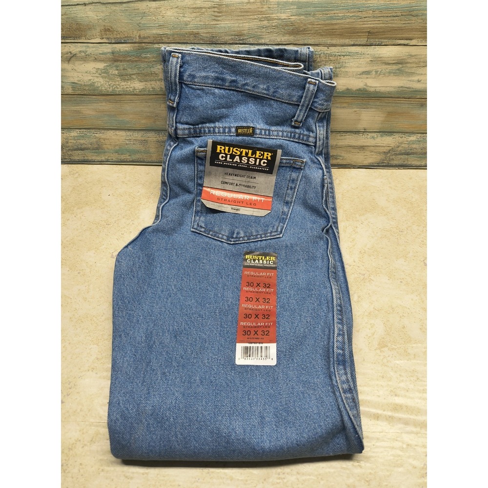 Rustler Mens Regular Fit Straight Leg‎ Jeans, 30x32